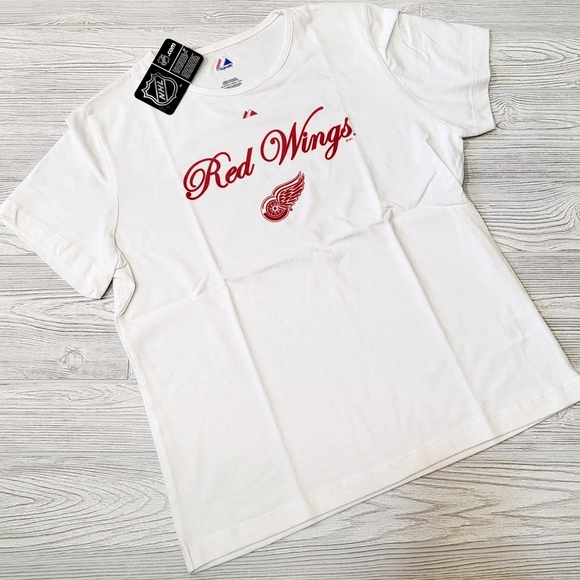 NWT Majestic Womens Detroit Red Wings Tshirts Size XL White NHL Lot of 2 - Picture 2 of 7